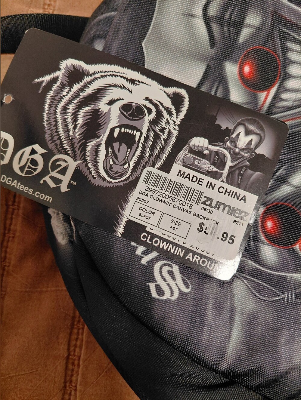 DGA clownin Backpack Black NWT - Picture 5 of 5
